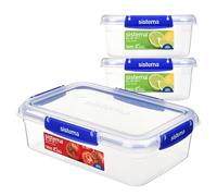 Sistema KLIP Recipientes herméticos para comida IT PLUS | 2 x 1L y 2,2 L | Recipientes con tapa herméticosapilables y encajables | Fiambreras escolares | Sin BPA | 3 unidades