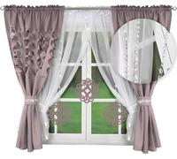 Sistema moderno de persianas para zonas de estar y dormitorios, que incluye cortinas, tela no tejida, longitud de 160 cm, color gris. Código de producto: L448