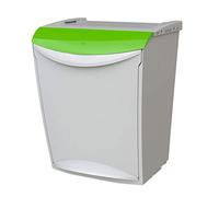 Sistema Modular de Reciclaje con Tapa Frontal de Color, Cubeta Interior y Acoplamiento Flexible, Capacidad 25L, Color Verde | Denox