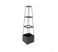Sistema modular de riego automático con guía de crecimiento vertical para tomates, pepinos y glorias matutinas (tejido de mimbre de 3 niveles, 28 x 28 x 110 cm)