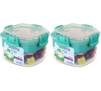 Sistema Recipiente para almacenar alimentos Snacks TO GO | 400 ml | Bote pequeño para aperitivos con compartimentos | Sin BPA | Colores surtidos, unidad individual (paquete de 2)