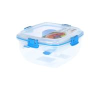 Sistema Salad TO GO | Recipiente para guardar alimentos con compartimentos individualescubiertos y compartimento para aderezos | 1,1 l | Sin BPA | Verde azulado