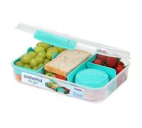 Sistema TO GO Bento Box Create | Fiambrera con compartimentos y recipiente para aperitivos | 1.48L | Minty Teal
