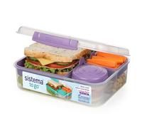 Sistema TO GO fiambrera bento | Fiambrera con tarrina para yogur o fruta | 1,65 l | Sin BPA | Morado [21690-9T]
