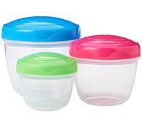 Sistema TO GO Snack 'n' Nest recipientes para guardar alimentos | 150 ml, 305 ml y 520 ml | Tarrinas apilables pequeñas para aperitivos | Sin BPA | Colores variados | 3 unidades
