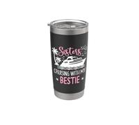 Sister Cruise Trip Besties Sisters Cruising with My Bestie Vaso térmico de acero inoxidable de doble pared