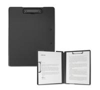 SITHON Portapapeles A4, Portapapeles con Tapa, Plegable Carpeta con 2 Pinzas, Clipboard para Enfermeras Estudiantes Profesores, Carpeta A4 para Escuela Hogar Oficina Plegar Portapape, Negro