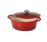Sitram 710839 - Cacerola (hierro, color crema y rojo), forja, rojo/beige, 33 x 25 x 13.5 cm