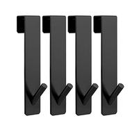 Sits Gancho de Ducha sin Gancho perforador, Estante de Ducha para mampara de Ducha de Cristal, toallero y Soporte para escobilla de Ducha (Color : Black 4PACK)