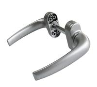 Sivenci - Juego de Manillas de Aluminio Para Puertas | Manilla de Roseta | Cuadradillo de 8 mm | Manivela Reversible | Lacado Plata