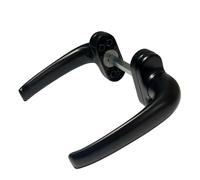 Sivenci - Juego de Manillas de Aluminio Para Puertas | Manilla de Roseta | Escudo Ovalado | Con Embellecedor | Cuadradillo de 8 mm | Manivela Reversible Ambidiestra | Lacado Negro