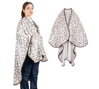 SIVENKE Poncho de forro polar portátil para mujer, manta de franela, cómoda manta poncho con botones y bolsillos para cama, sofá, oficina, 140 x 163 cm
