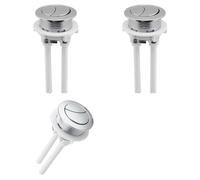 SIXHAOBU 3 Piezas Botón Pulsador de Doble Descarga, Repuesto para Botón de Cisterna de Inodoro, 38mm Botones para Inodoro con Dos Varillas, Botón Redondo de Descarga para Cisterna de Inodoro