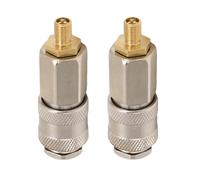 SIXHAOBU Paquete de 2 Adaptadores de Compresor de Aire Portátiles, Rosca Macho de Acero Resistente a Válvula Estadounidense, Acoplador de Conector Rápido 3 en 1 para Inflador de Neumáticos