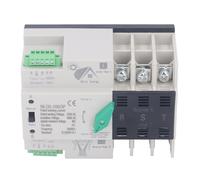 SIXRUN Interruptor Automático de Transferencia de Doble Alimentación 3P | Carcasa de PC ignífuga, Contactos plateados, Operación automática o manual, 220V, 50/60Hz