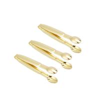 SIXRUN Juego de 3 Pinzas para Servir Alimentos, Minipinzas de Acero Inoxidable para Bolsitas de Azúcar y té, Diseño Ergonómico, Herramienta de Cocina, 10 * 1,4 Cm (Dorado)