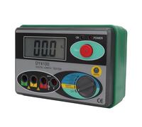 SIXRUN Medidor de Resistencia de Tierra Digital DY4100, Comprobador de Tierra LCD con Protección contra Sobrecarga, Diseño Resistente Al Polvo para Sistemas (Configuración estándar oficial de