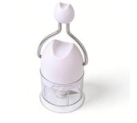 SIXRUN Picador de Ajo Manual Manivela Procesador de Alimentos con Cuchillas de Acero Inoxidable Taza Transparente para Ajo Cebolla Chile Zanahoria Cortar en Cubitos Herramienta Compacta para Cocina