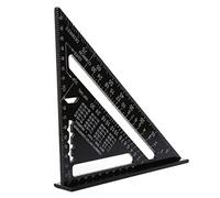 SIXRUN Regla Triangular Aleación de Aluminio Duradera Cuadrado de Carpintero de ángulo Recto para Carpintería Negro (7in)