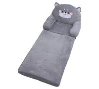 SIXRUN Sofá para Niños Silla Plegable para Niños Pequeños Estilo de Perro Gris de Dibujos Animados, Mini sofá de Tela y Esponja con Asas Anchas, Asiento Suave y Transpirable para Leer Dormir