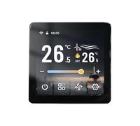 SIXRUN Termostato Inteligente, Gateway de Regulación de Temperatura con Pantalla Táctil de 4 Pulgadas para Control de Aire Acondicionado Central, Gestión por App y Voz para Villas y (Black)