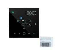SIXRUN Termostato Inteligente para Aire Acondicionado Central con Control por Voz con Pantalla Táctil HD, Tamaño de 4" para Villas y Apartamentos de Alta Gama (Black)