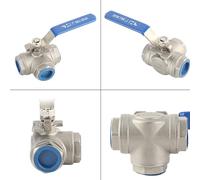 SIXRUN Válvula de Bola de Acero Inoxidable Durable a Prueba de Herrumbre Tipo L de Tres Vías para Aplicaciones Industriales 1"DN25 1pc