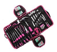 SIXTOL Home Pink 120 piezas en un juego de herramientas | Maletín de herramientas de bricolaje para mujeres | Regalo ideal para mujeres aficionados a los artesanos | Juego de herramientas