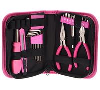 SIXTOL HOME PINK 26 piezas en un juego de herramientas | Maletín de herramientas de bricolaje para mujeres | Regalo ideal para mujeres aficionados a los artesanos | Juego de herramientas