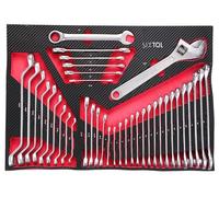 SIXTOL Mechanic Tool Tray 11 | Módulo de herramientas 39 piezas | Llave anular, llave de carraca, ranura de llamarada y llave ajustable | inserto EVA
