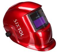 Sixtol Casco de soldadura WELDING MASK 2 – Autooscurecimiento solar, lijado, Sombra 4/9-13, Rojo