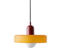 SIYANE Lámpara colgante de cristal naranja para cocina, fregadero de isla de cocina, lámpara de techo colgante moderna de mediados de siglo con bombilla cálida, lámpara industrial vintage para comedor