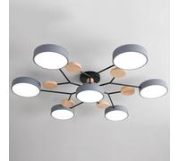 SIYANE Lámparas de techo LED Sputnik de madera modernas, montaje semiempotrado, molécula nórdica, blanca, cerca del techo, iluminación de techo para sala de estar, dormitorio, comedor, oficina, cocina