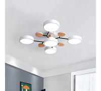 SIYANE Lámparas de techo LED Sputnik de madera modernas, montaje semiempotrado, molécula nórdica, blanca, cerca del techo, iluminación de techo para sala de estar, dormitorio, comedor, oficina, cocina
