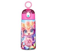SJ GANG STYLE JAM GANG Botella térmica, multicolor, 500 ml, acero inoxidable, libre de BPA, estanca, mantenimiento de temperatura caliente 12h reddo 24h, reutilizable, niña, escuela, deporte