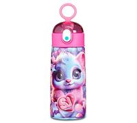 SJ GANG STYLE JAM GANG Botella térmica, multicolor, 500 ml, acero inoxidable, libre de BPA, estanca, mantenimiento de temperatura caliente 12h reddo 24h, reutilizable, niña, escuela, deporte