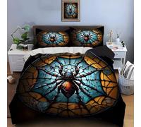 SJSXWQN Funda Nordica Cama 150 ArañA Edredon Cama 150 para Niños Adultos con Cremallera Suave Transpirable Microfibra Fundas Nordicas 240x220 cm + 2 Fundas de Almohada 50x80 cm