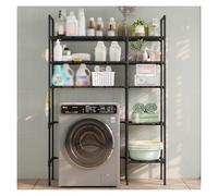 SJWJWOO Mueble Encima Lavadora, Estante Lavadora Ahorra Espacio Mueble para Lavadora para Lavandería, Baño,Black-3Tier
