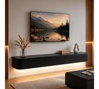 Sk - TV montada en la pared con luces LED, consola de entretenimiento Lar de 220 cm para sala de estar y oficina, Slish y Sto Solut