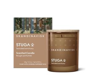 Skandinavisk STUGA 'Hütte' Mini vela perfumada de corteza de abedul y musgo de bosque, nuez moscada e incienso, fórmula vegana, 65 g
