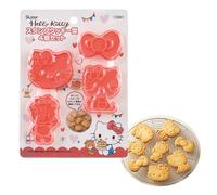 Skater Sanrio CSM1-A - Molde para galletas Sanrio, cortador de pan, Hello Kitty, Snack Time, juego de 4