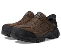 Skechers Holdredge Ryker - Zapatos de construcción sin Cordones para Hombre, Marrón, 42 EU