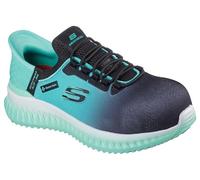 Skechers Tilido OmbrayConstruction - Botas para Mujer, Tela sintética Negra y Verde Azulado, 41 EU