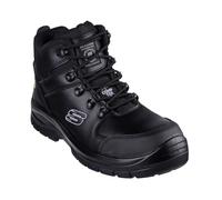 Skechers Trophus Kilram - Botas de construcción para hombre, Tela de piel negra, 42.5 EU