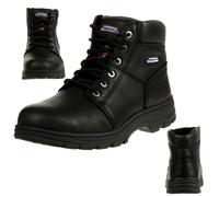 Skechers WORKSHIRE Botas Hombre Negro Piel Zapatos Con Cordones