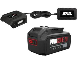 Skil Batería de Iones de Litio de 20 V MAX con Cargador de 4,0 Ah y 1,0 A, PWRCORE 20™, batería de Repuesto, batería para Herramientas, Compatible con Todas Las Herramientas SKIL 20 V MAX BC1E3135AA