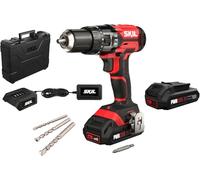 Skil Taladro de percusión inalámbrico 3018 "20 V Max" (18 V) con transmisión de dos velocidades - Taladro de percusión con baterías y cargador - Portabrocas autoapretando 13 mm - Tecnología de iones
