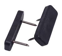 SKIR'CO 16 piezas, patas negras de plástico para muebles de 45 x 15 mm, deslizadores rectangulares para muebles con clavos de acero, pequeñas patas para muebles