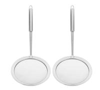 SKISUNO 2piezas Cuchara Espumadera de Acero Inoxidable con Mango Ergonómico Colador de Malla Fina para Filtrar Grasa y Espuma Cocina Rejilla Mesh Uso Profesional Ollas Calientes