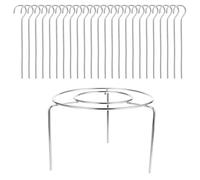 SKISUNO Accesorio para freidora de aire, soporte de brochetas para barbacoa y kebab en acero inoxidable, 24 pinchos reutilizables con diseño redondo, apto para cocinar mariscos y frutas